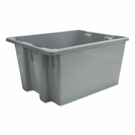 RUBBERMAID COMMERCIAL Palletote Box, 9.72 gal, 19.5 in. x 15.5 in. x 10 in., Gray, 10PK FG172100GRAY